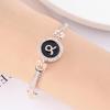12 Zodiac Signs Bracelet for Women, Rose Gold Plated Inlaid Diamond Constellation Bangle, Fashion Couple Jewelry Gift