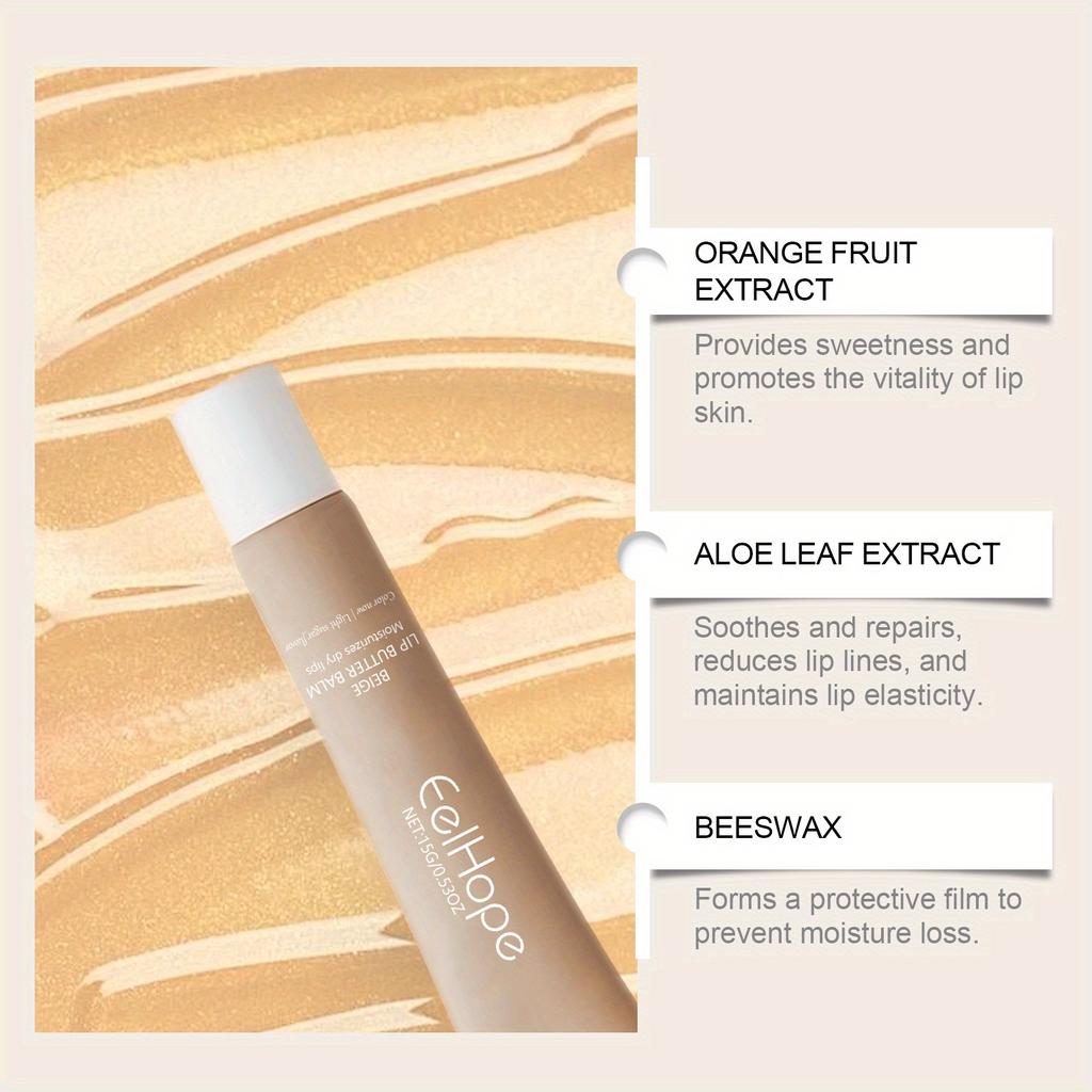 Moisturizing Beige Lip Balm Perfect for Dry Autumn and Winter Seasons. It Prevents Dry Skin and Protects Lips