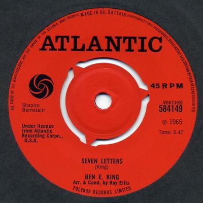 7inch Record BEN E. KING - Seven Letters 584149 Atlantic 1968 UK Soul/Funk Used