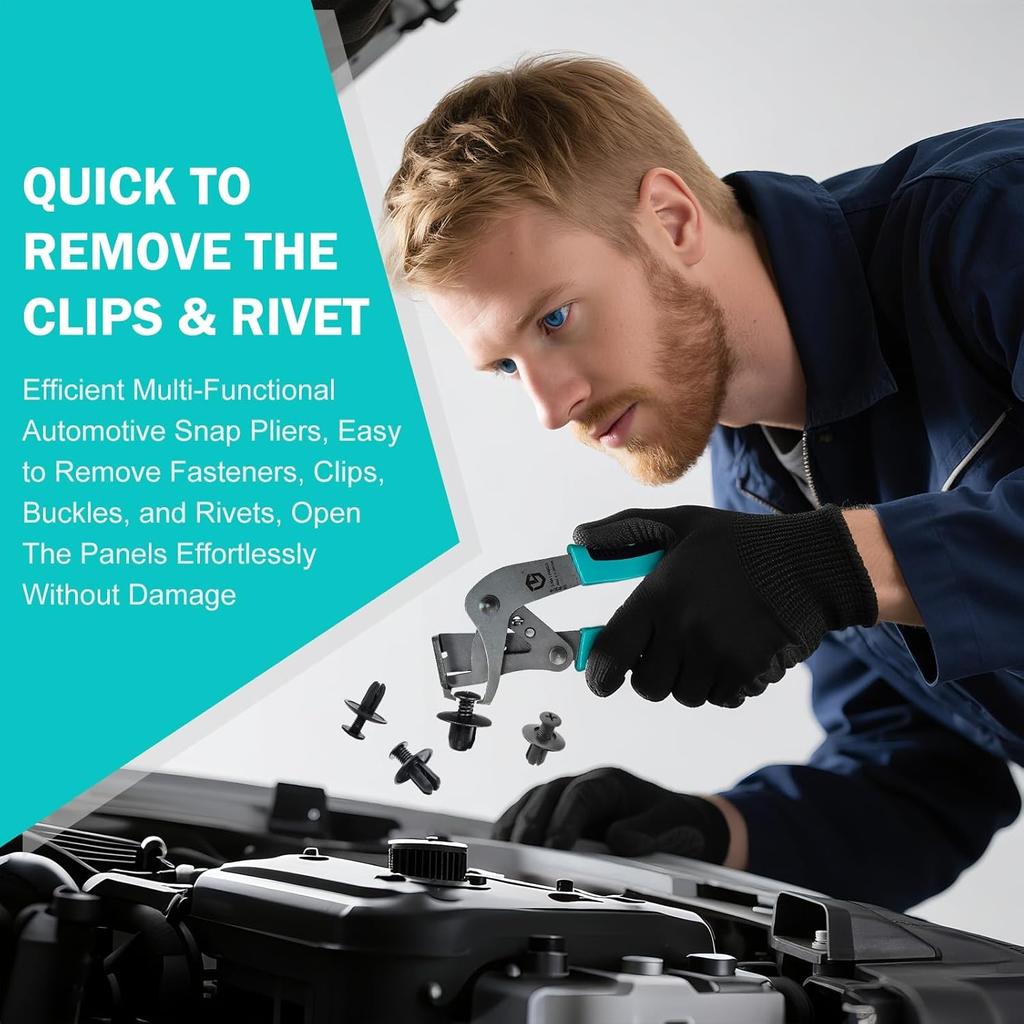 Car Clip Pliers and Disassembly Tools, Efficient Multi-Functional Automotive Snap Pliers, Clip Removal Tool, Trim Tools Removal, Easy to Without
