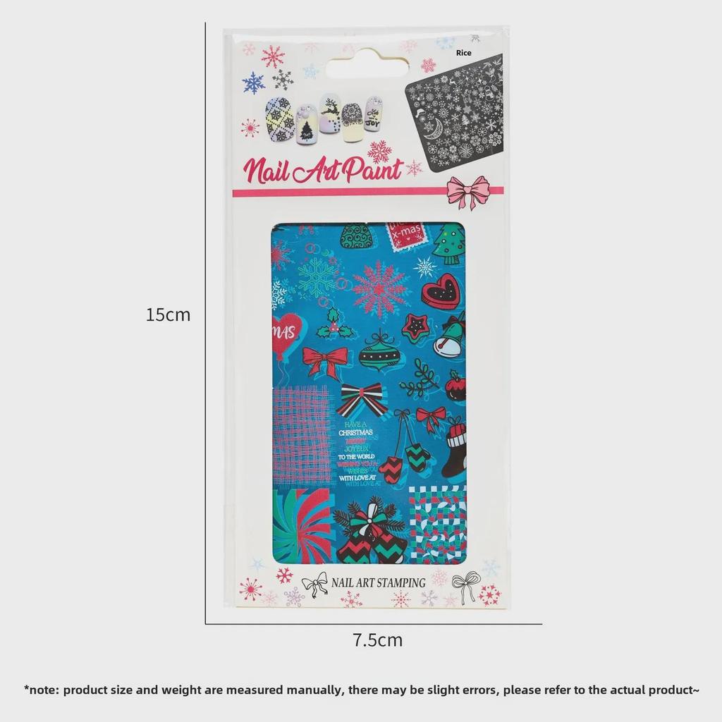 Christmas Series Snowflake Nail Art Transfer Tool - Printed Steel Plate with Transparent Film