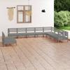 Day and Night - Day and Night Garden Furniture Set 10 Pieces Solid Gray Pine Wood