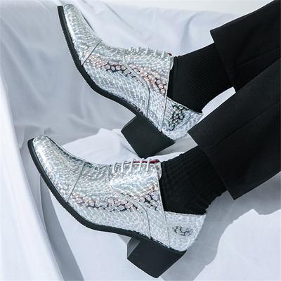 Νέα Ανδρικά Μυτερά Ασημί Χρυσά Μπλε Γκλίτερ Πατεντέ Δερμάτινα Φόρεμα Casual Παπούτσια Παπούτσια για Γάμο Χορό Επιστροφής Zapatos Hombre