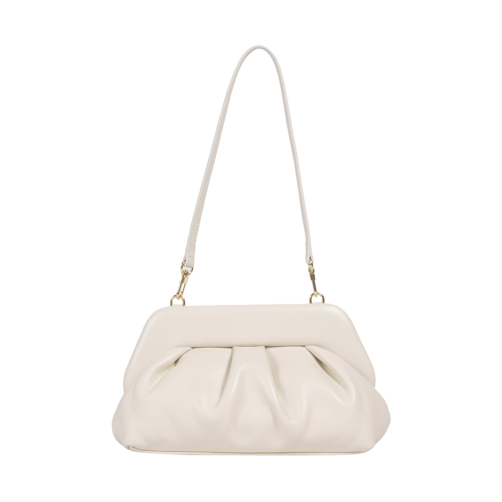 Stylish and simple shoulder bag, elegant and exquisite cloud bag, commuter leather, niche temperament, senior messenger bag for women 29*10*17cm