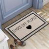 Shoes Off Please Door Mat Carpet Mat Rug Home Decoration Black Text Heart Pattern Non Slip Floor Mat for Entryway Door Mat