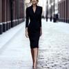 Autumn 2025 V-neck Slimming Bodycon Midi Wrap Dress for Women