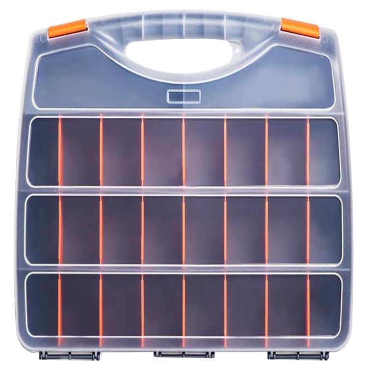 Plastic Grid Organizer Box with Removable Compartments for Small Parts and Accessories