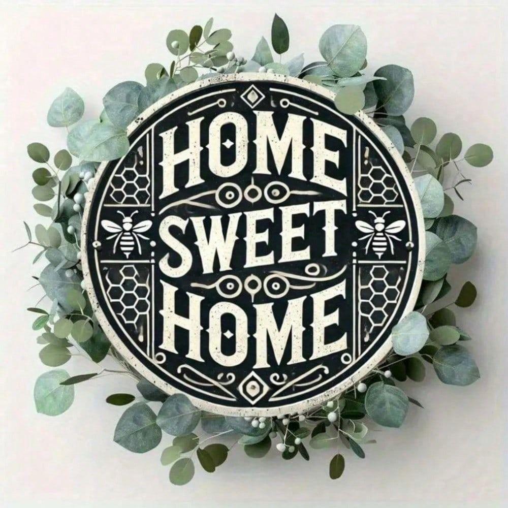 Metal Poster Sweet Home Flower Wall Art Decor Living Room 1PC