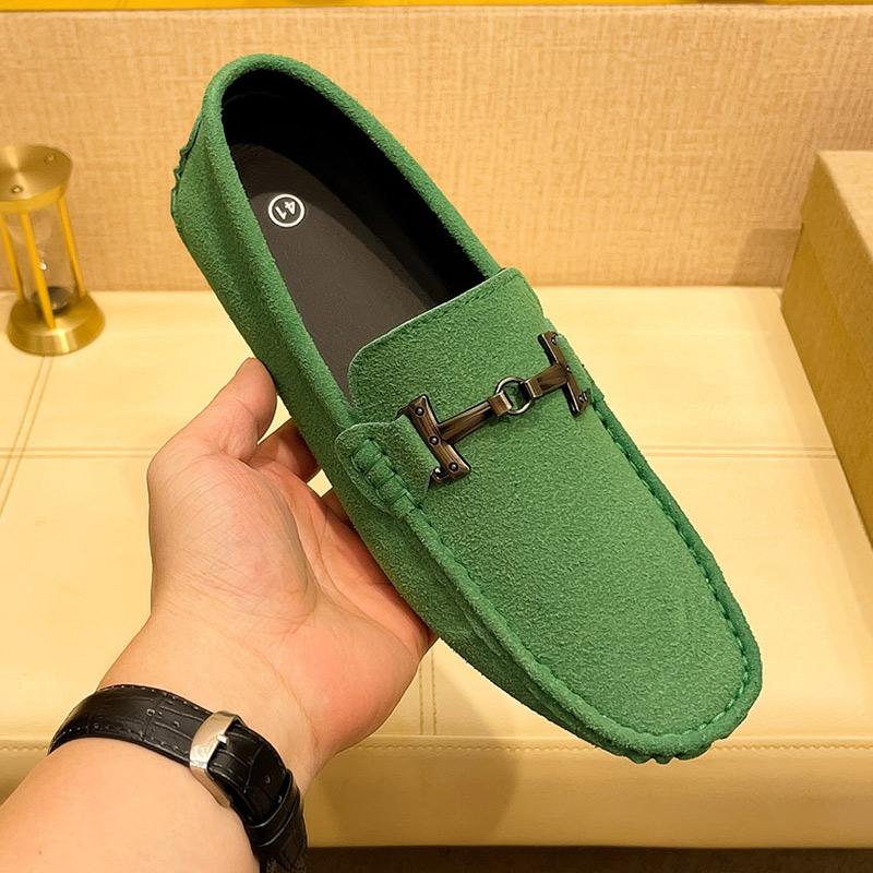 Fashion Mens Casual Leather Slip on Shoes Comfy Fashion Loafers New Men Business Soft Shoes All-match Man Walking Flats Driving Footwear cm giallo
