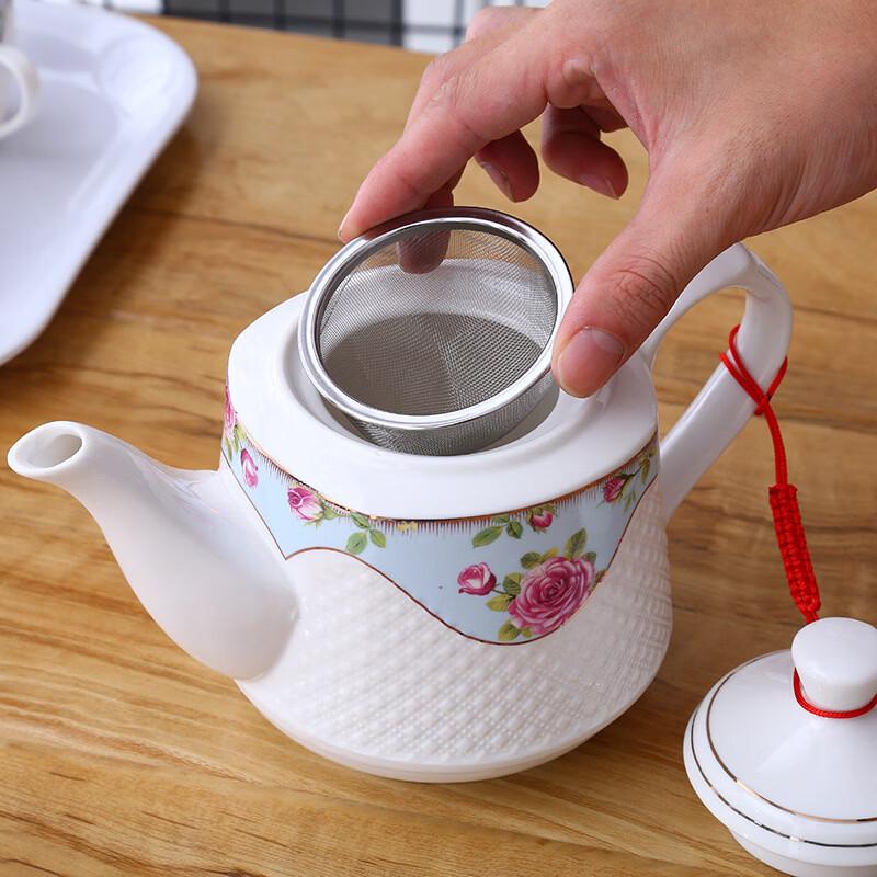 Lygil Heat-Resistant Ceramic Teapot with Stainless Steel Filter