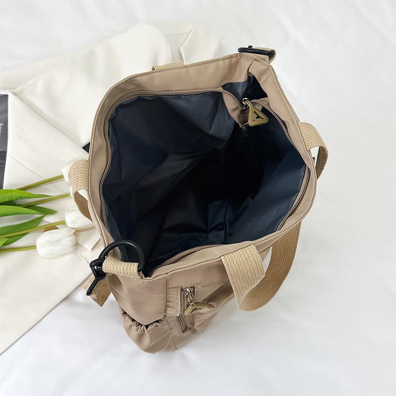 Newest Female Teens Students' Shoulder Bag Simple Style Contrast Color Handbag Stylish Nylon Crossbody Shopping Bags