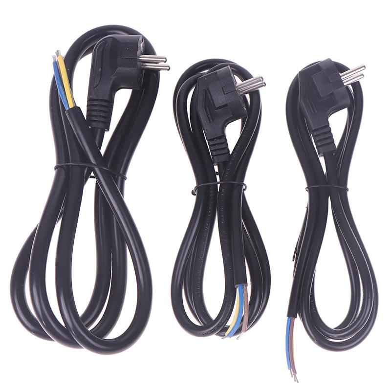 1 Stk. 16A Europäischer Standard Offenes Ende Halbfertiges Kabel 3-polig 0,75/0,5/1,0/1,5/2,5 Kupfer Stromkabel 1,5/1,8M EU-Stecker Stromkabel