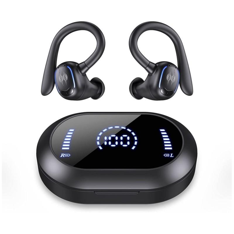 

Подвесная беспроводная Bluetooth-гарнитура с шумоподавлением, сверхвыносливость, фитнес, спорт, игры, крепление для ушей чёрный