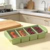 Silikon-Suppenform, 4-Fächer-Eiswürfelform, Haushalts-Lebensmittelaufbewahrungsbox mit Deckel, Stapelbar, Geeignet zum Einfrieren von Suppenbasen und zur Essensvorbereitung.