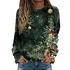 Women's Fashion Casual Long Sleeve Christmas Printed Neck Sweatshirt Top