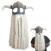 Novelty Devil Horn Beard Skull Hat Knitted Balaclava Beanies Caps for Theme Event