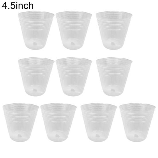 Plastic 10Pcs/Set Sturdy Transparent Plant Grow Cup Practical Drainage Hole Plant Grow Pot