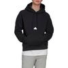 adidas Unifarbener Logo-Hoodie mit weiten langen Ärmeln Herren-Hoodie Schwarz HN1952