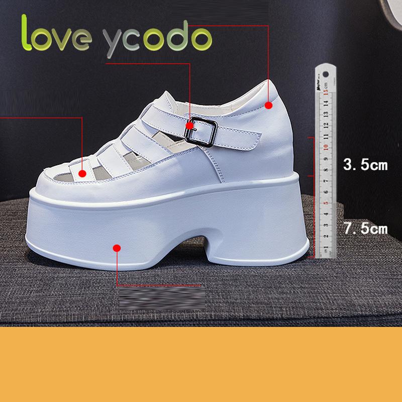 love ycodo Επώνυμα γυναικεία και φοιτητικά καλοκαιρινά σανδάλια από φυσικό δέρμα με χοντρές σόλες