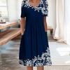2023 Floral Print Round Neck Midi Dress for Women - Spring/Summer Collection
