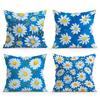 Home Decor Cushion Cover 45X45Cm Pillow Case For Sofa Car Blue Daisy Pillowcase Daisy Flower Printed Pillow Cover