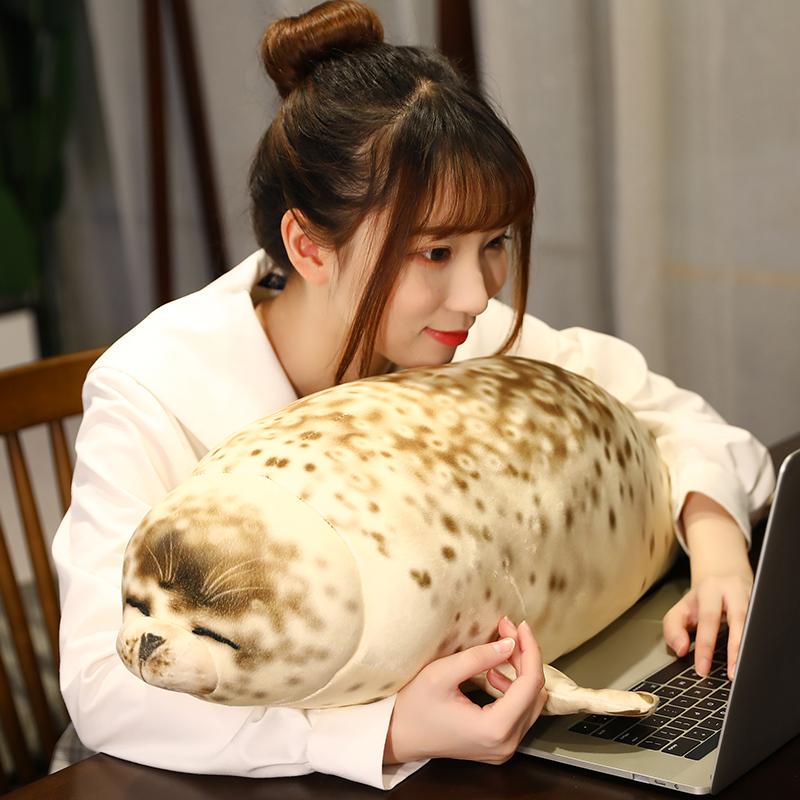 New Giant Real-Life Sea Lion Plush Toys Soft Stuffed Animal Seal Pillow Simulation Appease Doll Cute Gift for Baby Kids