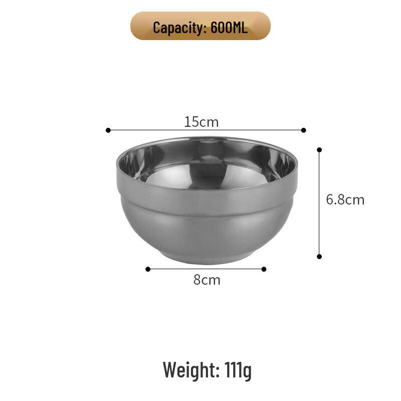 

304 Stainless Steel Double-Walled Insulated Soup Bowl