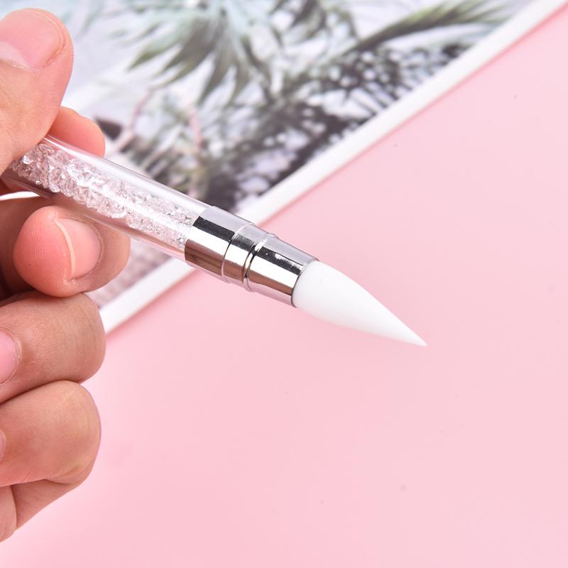 1 Pieza Bolígrafo de Silicona para Escultura de Uñas de Doble Punta Herramientas de Arte de Uñas Pintura DIY