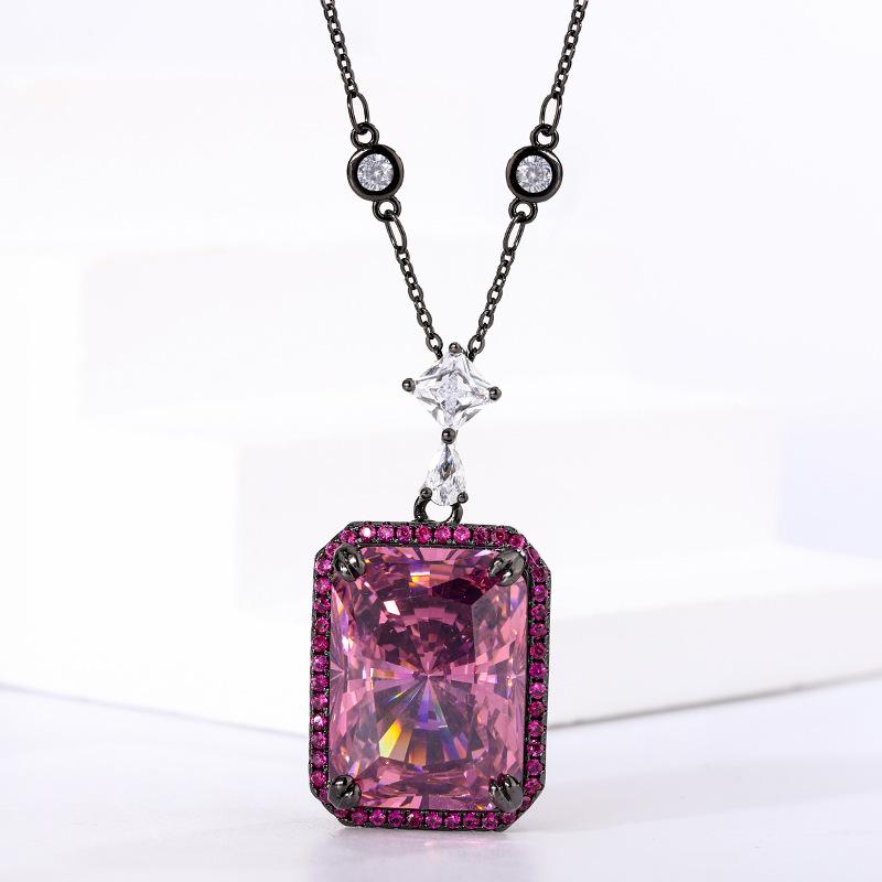 Jewelry Set Bird'S Nest Cut Black Gold Pendant Necklace Main Stone 15 * 20