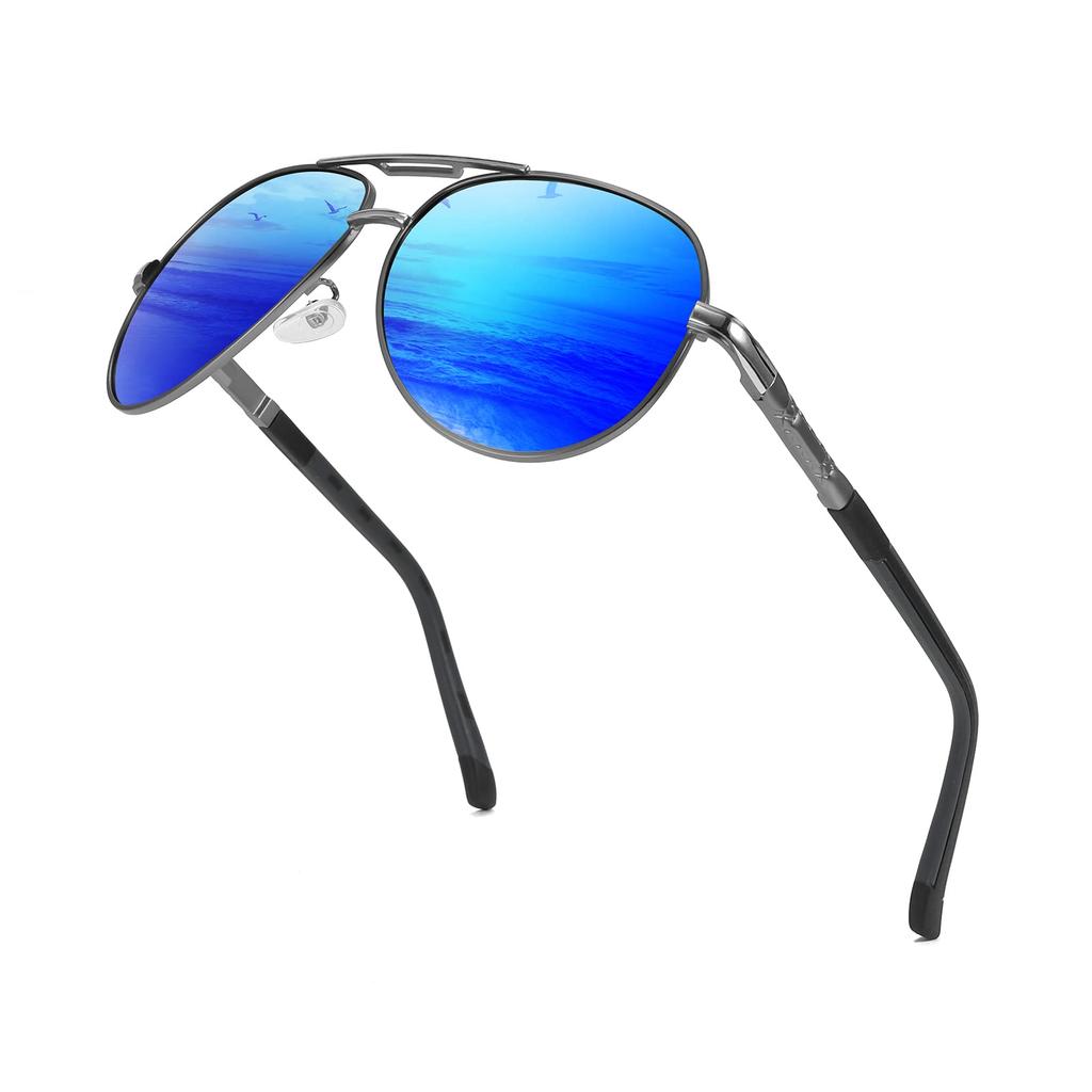 FEISEDY Polarized Large Teardrop Classic Metal UV400 for B1052 Men's Sunglasses, Pattern, Design, Frame, Protection, Driving,