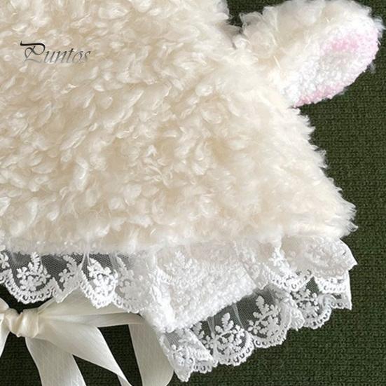 Lady Winter Hat Ladies Photo Prop Sheep Ear Decor Solid Color Fluffy Thick Keep Warm Windproof Adjustable for Students