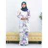 Fashion traditional clothing full body print rendering floral Kulang Pahang ladies Muslim suit comfortable and elegant ladies two piece suit