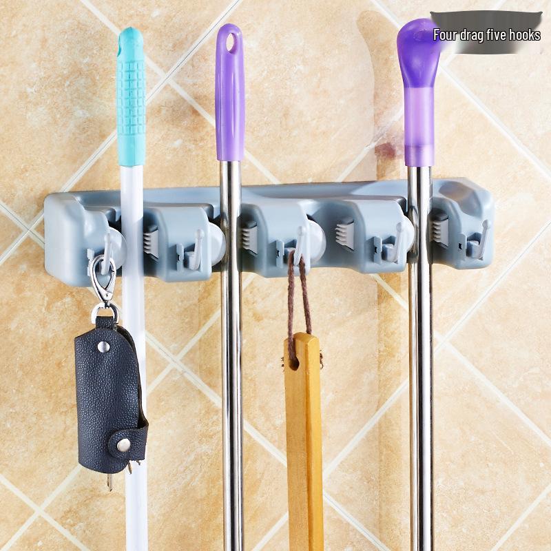 Premium Magic Mop & Broom Holder - Bathroom Storage Solution