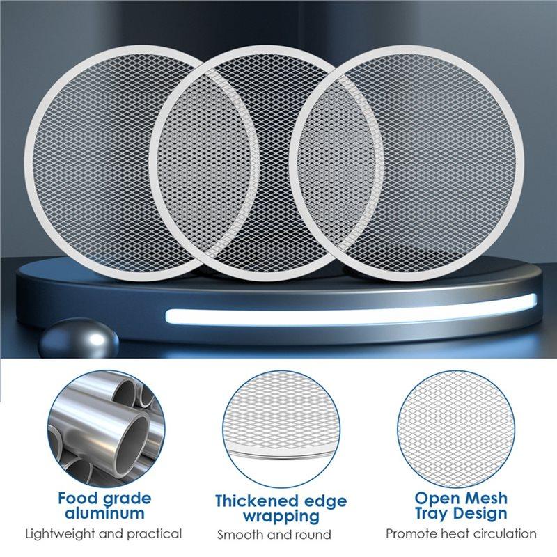 Temperature Resistant 6Pcs 12Inch Pizza Screen Non-Stick Oven Baking Tray Reusable Mesh Pan