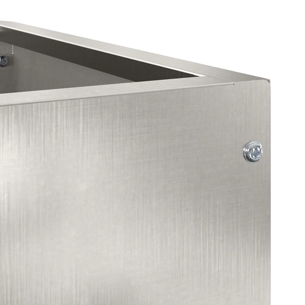 Corner Planter Silver 60 X 60 X 35 Cm Stainless Steel
