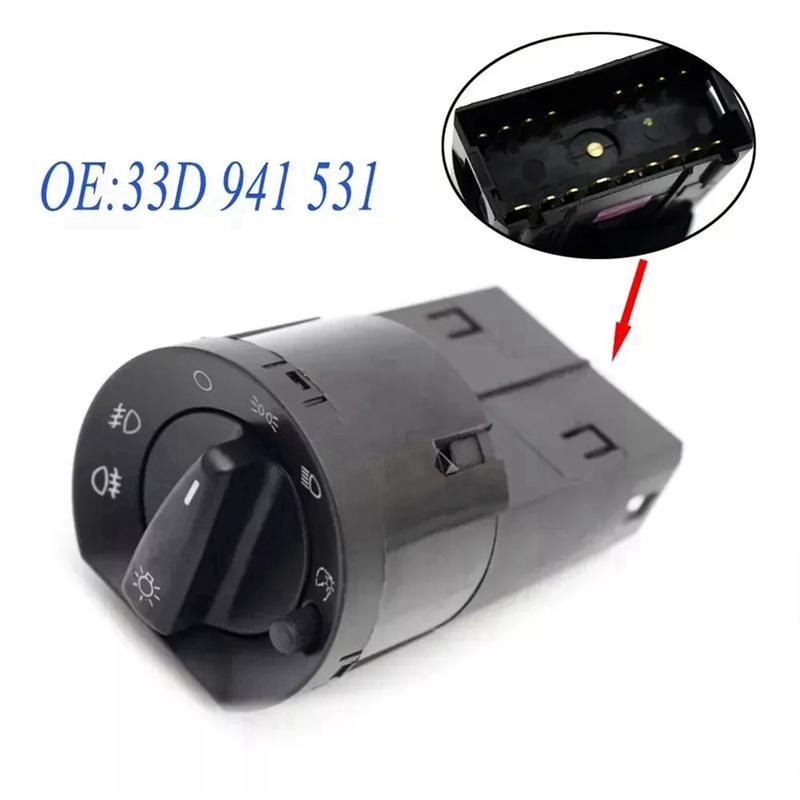 For VW Santana Quattro Headlight Control Switch Adjust Button Replacement Parts 33D941531