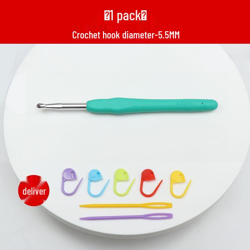 Crochet Hook Set with Soft Handle & Stainless Steel Needles for DIY Handmade Knitting