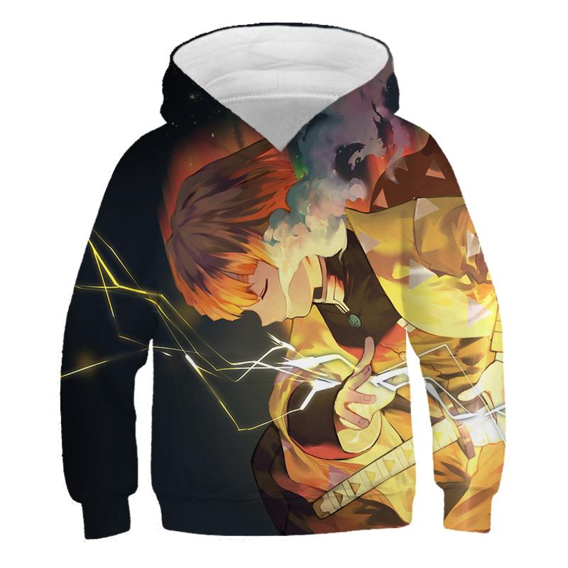 2025 Dětské 3D Mikiny Demon Slayer Módní Podzimní Chlapecká Mikina s Kapucí Manga Kimetsu No Yaiba Chlapci Dívky Svetry 4-14 Let Oblečení