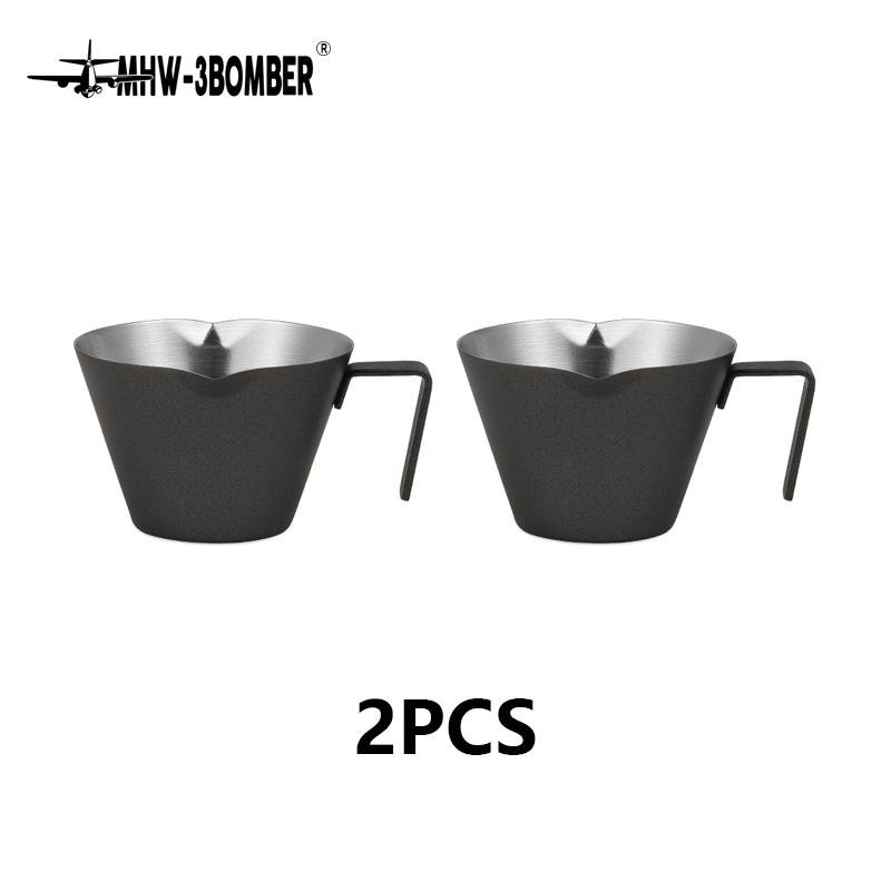 MHW-3BOMBER Nerezová odměrka na espresso s rukojetí 2/3 kusy SEspresso šálky 100 ml Domácí barista Kávové příslušenství