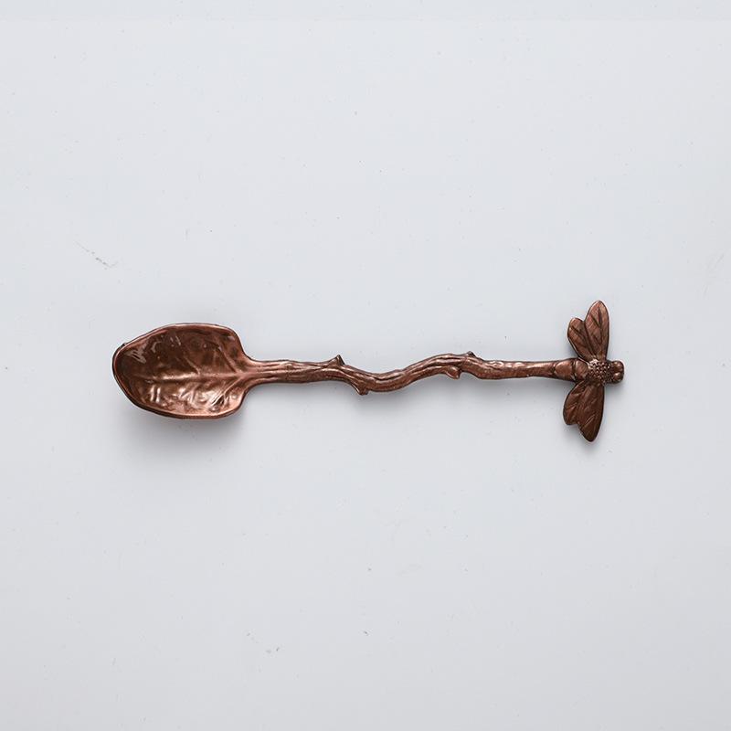 Dragonfly Design Coffee Spoon Metal Bar Tea Spoon Stirring Tool Kitchen Dessert Scoop Tablewear