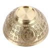 3.3-Inch Diameter Copper Decorative Bowl Gold Blessing Bowl Incense Temple Bowl  For Office Decor