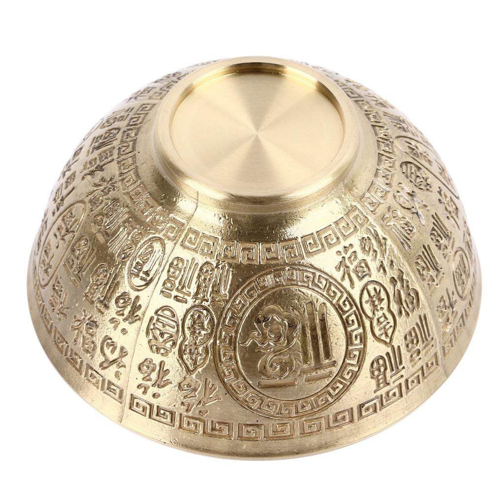 Gold Buddhist Offering Bowl 3.3-Inch Diameter Blessing Bowl For Home Decoration
