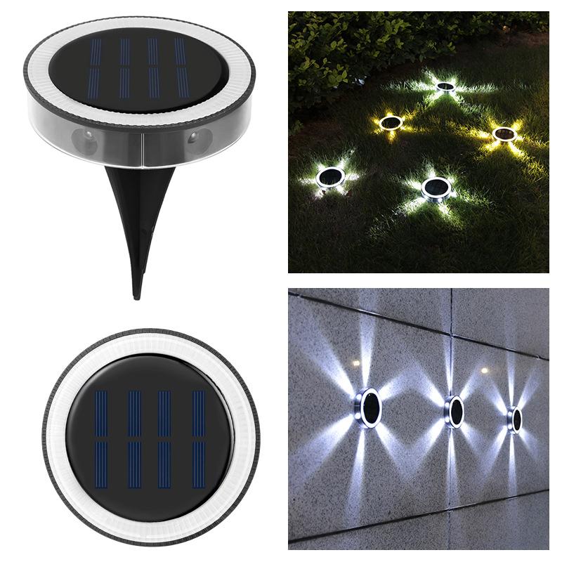 4Pack Solar Night Light, Waterproof Outdoors Underground Lamp,360° LED Floor Lights for Garden,Yard,Lawn,Balcony Decor