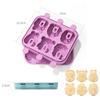 Kids Cartoon Popsicle Molds 6 Cavity Reusable Silicone Easy Release Fruit Shaped Ice Cream Maker