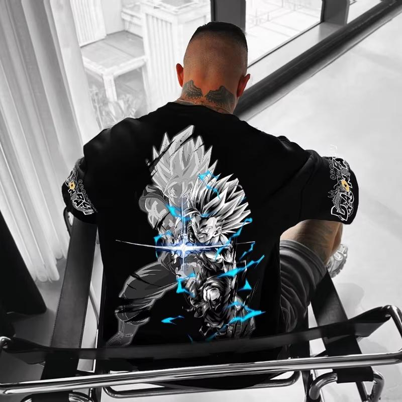 2026 Summer Dragon Ball Compilations Retro Highquality Cotton Men Tshirts Super Saiyan Unisex Childrens Casual Short Sleeves