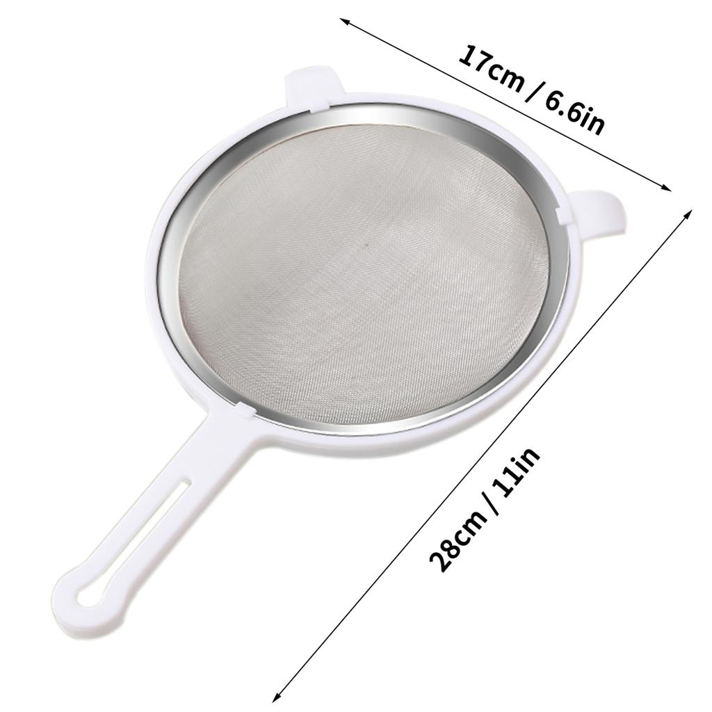 304 Stainless Steel Fine Mesh Flour Sieve Reusable Colander Residue Filter Spoon Detachable Strainer Skimmer Spoon Kitchen Tools