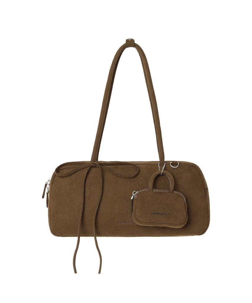Mellotory Twin Baguette Suede Bag (Brown)