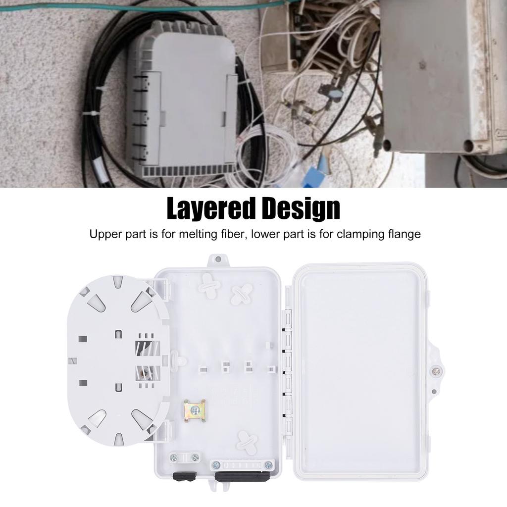 6 Core Fiber Distribution Box Fiber Optic Junction Splitter Box Waterproof FTTH Terminal Box for Indoor Outdoor