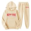 Mens Hooded Tracksuit Set Long Sleeve Sweatshirt Fleece Lined Casual Sportswear