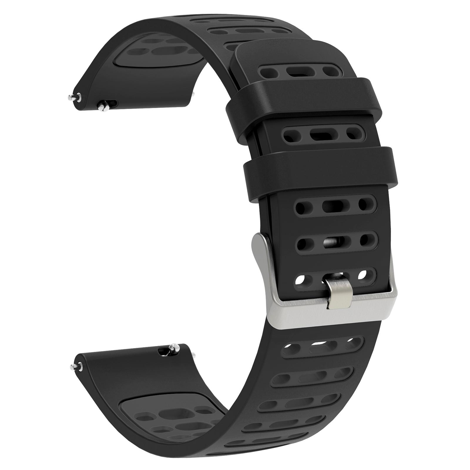 

20мм Силіконовий ремінець для Samsung Galaxy Watch6 44мм/40мм/Huawei Watch GT 2 42мм Двоколірний ремінець для годинника Black+Dark Grey